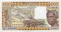 Gallery image for West African States p707Ka: 1000 Francs